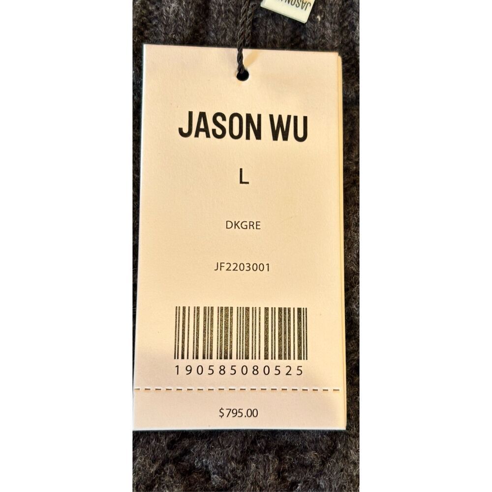 JASON WU Fringe Wool Turtleneck Sweater in Grey N… - image 10